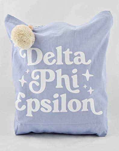 Delta Phi Epsilon Retro Pom Pom Tote Bag