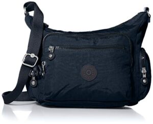 kipling womens women’s gabbie small bag, lightweight everyday purse, casual nylon shoulder crossbody bag, blue bleu 2, small us