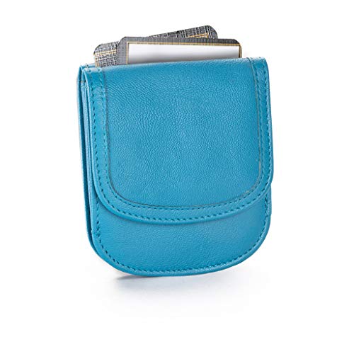 Taxi Wallet - Soft Leather, Blue Moon – A Simple, Compact, Front Pocket, Folding Wallet, that holds Cards, Coins, Bills, ID – for Men & Women