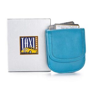 Taxi Wallet - Soft Leather, Blue Moon – A Simple, Compact, Front Pocket, Folding Wallet, that holds Cards, Coins, Bills, ID – for Men & Women