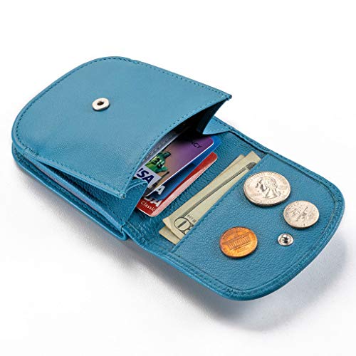 Taxi Wallet - Soft Leather, Blue Moon – A Simple, Compact, Front Pocket, Folding Wallet, that holds Cards, Coins, Bills, ID – for Men & Women