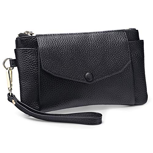 YALUXE Wristlet for Women Genuine Leather Crossbody Clutch Cellphone Smartphone Wallet Vintage Purse Travel