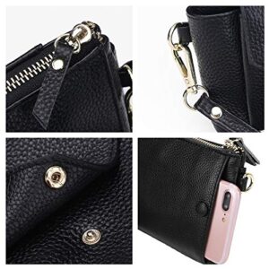 YALUXE Wristlet for Women Genuine Leather Crossbody Clutch Cellphone Smartphone Wallet Vintage Purse Travel