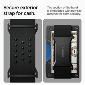 Spigen RFID Blocking Metal Wallet S Slim Minimalist Credit Card Holder for Men and Women with Cash Strap - Black
