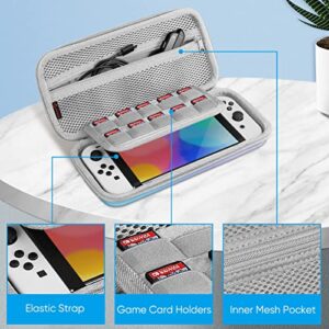 Fintie Carrying Case for Nintendo Switch OLED Model 2021/Switch 2017, [Shockproof] Hard Shell Protective Cover Travel Bag w/10 Game Card Slots for Switch Console Joy-Con & Accessories, Evening Ombre