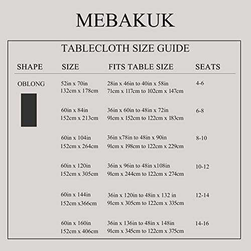 Mebakuk Rectangle Table Cloth Linen Farmhouse Tablecloth Waterproof Anti-Shrink Soft and Wrinkle Resistant Decorative Fabric Table Cover for Kitchen (Oblong 52 x 70 Inch (4-6 Seats), Flaxen)