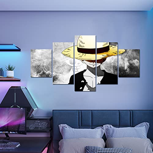 InsNordic Anime Luffy Poster Print Monkey D. Luffy Canvas Painting for Living Room Decor Wall Art (Unframed, Luffy 2)