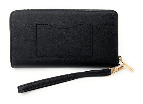 Tory Burch Women's Emerson Wristlet Zip Continental (Black)