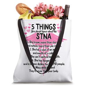 STNA Nurse Nurses Week Nursing School Mothers Day Women Her Tote Bag