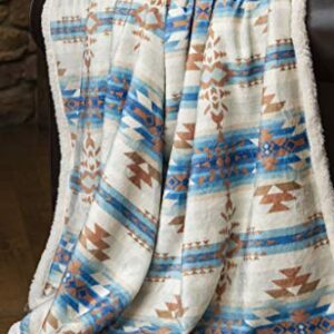 Carstens Wrangler Stack Rock Southwestern Sherpa Throw Blanket 54x68