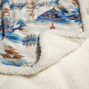 Carstens Wrangler Stack Rock Southwestern Sherpa Throw Blanket 54x68