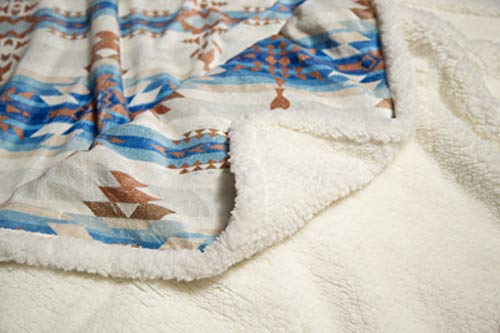 Carstens Wrangler Stack Rock Southwestern Sherpa Throw Blanket 54x68