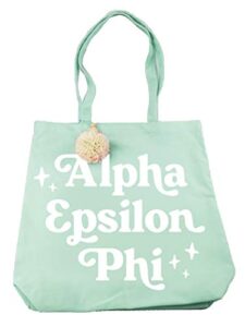 alpha epsilon phi retro pom pom tote bag