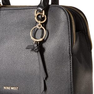 NINE WEST womens Cyra List SATCHEL, Black, One Size US