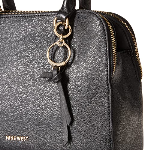 NINE WEST womens Cyra List SATCHEL, Black, One Size US