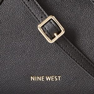 NINE WEST womens Cyra List SATCHEL, Black, One Size US