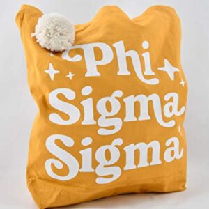 Phi Sigma Sigma Retro Pom Pom Tote Bag