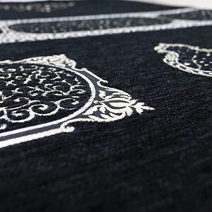 Modefa Turkish Islamic Prayer Rug - Foldable Orthopedic Foam Prayer Mat Janamaz - Thick & Comfortable Padded Muslim Praying Mat for Men & Women - Ramadan or Eid Gift - Luxury Meccan (Black)