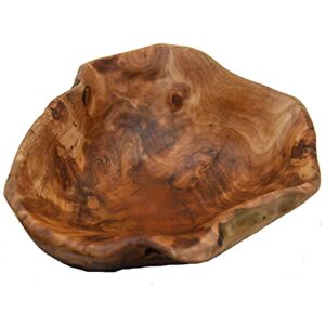 creative wood bowl root carved bowl handmade natural real wood candy serving bowl (12″-14″)
