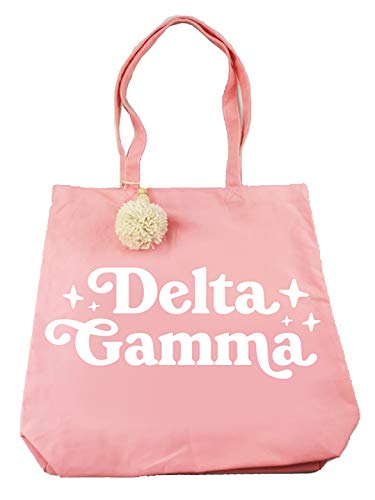 Sorority Shop Delta Gamma Retro Pom Pom Tote Bag