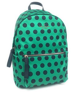 kate spade new york large nylon backpack chelsea delightful dot (green & navy)