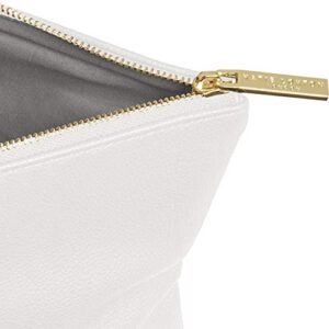 KATIE LOXTON Alise Womens Vegan Leather Zipper Fold-over Clutch Purse White