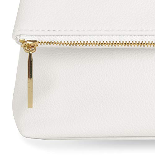 KATIE LOXTON Alise Womens Vegan Leather Zipper Fold-over Clutch Purse White