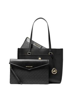 michael kors maisie large pebbled leather 3-in-1 tote bag (black)