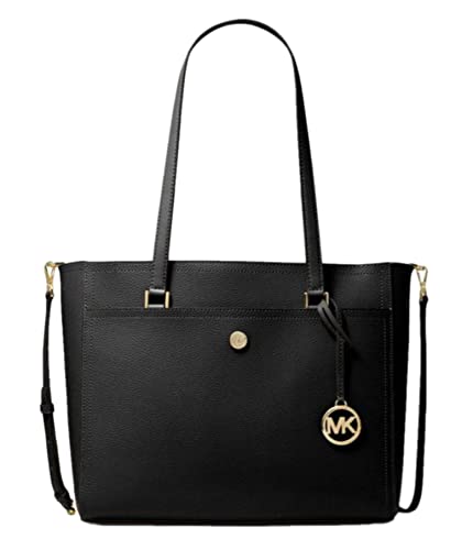 Michael Kors Maisie Large Pebbled Leather 3-IN-1 Tote Bag (Black)