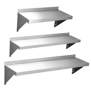 regal altair stainless steel wall mount solid shelf | custom sizes | capacity: 200+ lb