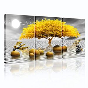 wall decorations for living room canvas wall art for bedroom abstract wall decor black and white canvas art yellow tree paintings bathroom home decoration 3 piece hang pictures office wall artworks