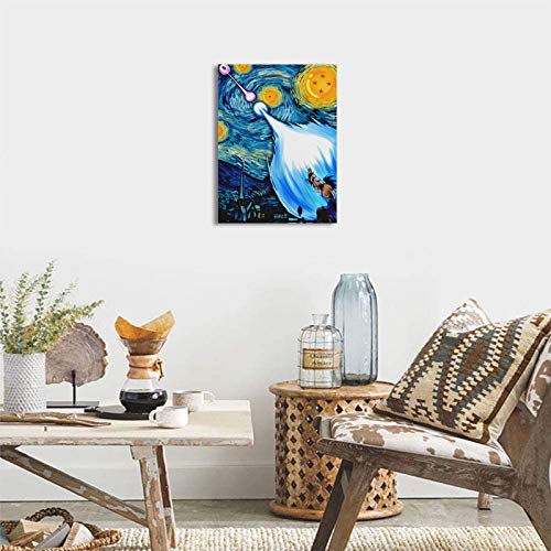 Starry Night Modern Nature Artwork Dragonball Z Starry Night Aesthetic Art Posters 12" x 18" Room Decor, Unframed