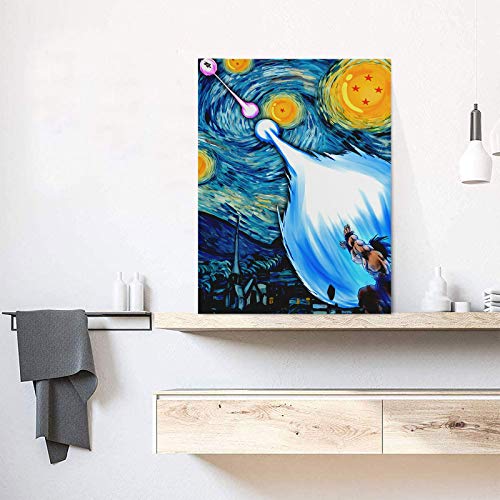 Starry Night Modern Nature Artwork Dragonball Z Starry Night Aesthetic Art Posters 12" x 18" Room Decor, Unframed