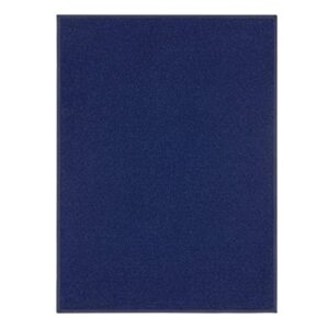 Machine Washable Modern Solid Design Non-Slip Rubberback 2x3 Traditional Area Rug for Entryway, Bedroom, Kitchen, Bathroom, 2'3" x 3', Navy