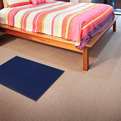 Machine Washable Modern Solid Design Non-Slip Rubberback 2x3 Traditional Area Rug for Entryway, Bedroom, Kitchen, Bathroom, 2'3" x 3', Navy
