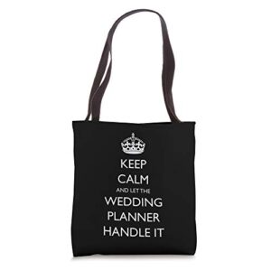 funny wedding planner gifts from bride and groom tote bag
