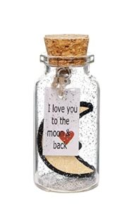 muzruyou romantic gifts for her or him -i love you to the moon and back – cute decorative jar – love present for boyfriend, girlfriend, husband, wife (moon in a bottle)