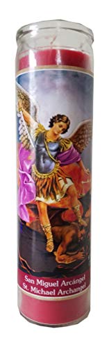 Staci19 St.Michael Archangel (San Miguel Arcangel) Rose Devotional Candle