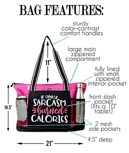 Brooke & Jess Designs Cute Gym Bag - Ladies Workout Gym Tote with Pockets - Gifts for Women, Sports Bags - Birthday, Christmas Gift, Mother's Day