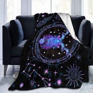 aries throw blanket flannel constellations blanket warm & soft 12 horoscope astrology throw blankets constellation theme home décor 50″x40″