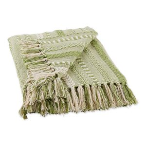 dii braided striped throw, 50×60, antique green