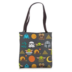 star wars the mandalorian the child creature collage tote bag