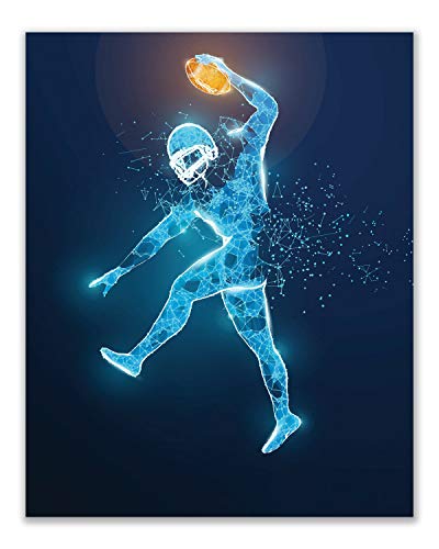 Football X-Ray Wall Art Decor Prints - Set of 4 (8x10) Inch Unframed Poster Photos - Bedroom