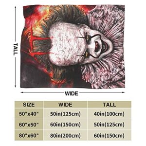 Horror Movie Blankets Ultra-Soft Flannel Blanket Warm Fuzzy Lightweight Throw Blanket,Fluffy Cozy Plush Fleece Comfy Blanket for Couch Sofa Bed 50"X40"