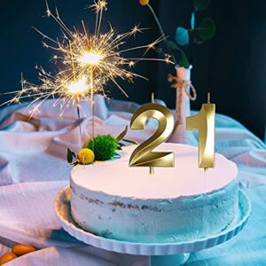 21st Birthday Candles,Gold Number 21 Cake Topper for Birthday Decorations Party Decoration