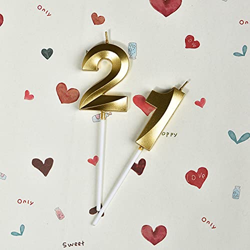 21st Birthday Candles,Gold Number 21 Cake Topper for Birthday Decorations Party Decoration