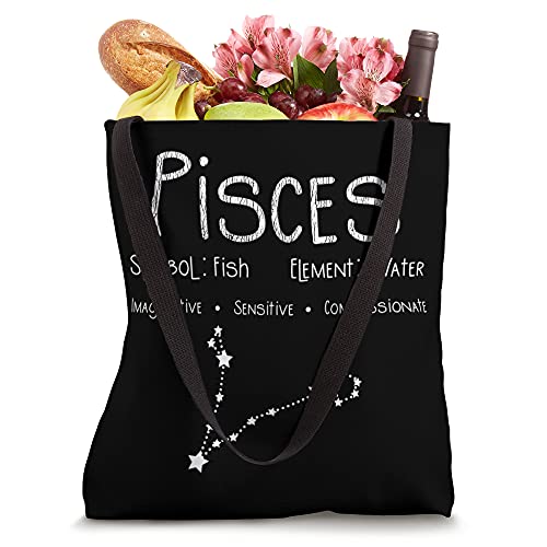 Vintage Distressed Pisces Symbol Zodiac Sign Birthday Gift Tote Bag