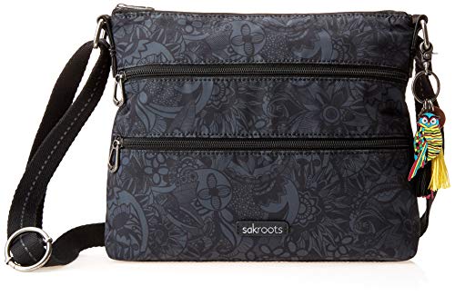 Sakroots womens Women's in Eco-twill, Multifunctional Purse With Adjustable Strap & Zipper Pockets, Sustainable Cross Body Handbag, Black Spirit Desert, One Size US