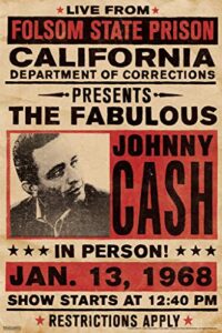 pyramid america johnny cash folsom state prison concert in person classic retro vintage country music cool wall decor art print poster 12×18