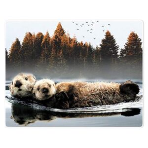 hommomh 60″x80″ blanket soft fluffy fleece throw for sofa bed swimming otters